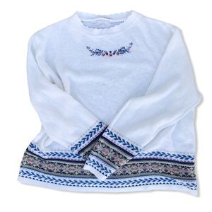 VINTAGE Lightweight White Floral Detail Sweater